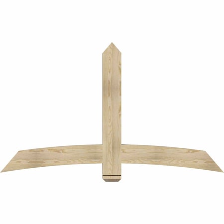 Ekena Millwork Bellingham Rough Sawn Timber Gable Bracket, Douglas Fir, 72"W x 42"H x 4"D x 6"F, 14/12 Pitch GBW072X42X0406BEL00RDF